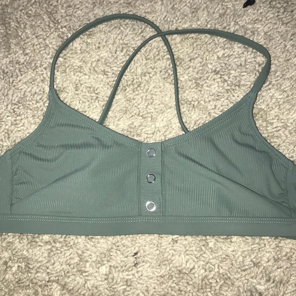 army green swimsuit top